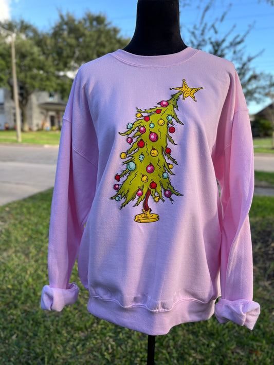 Christmas tree mean guy sweatshirt