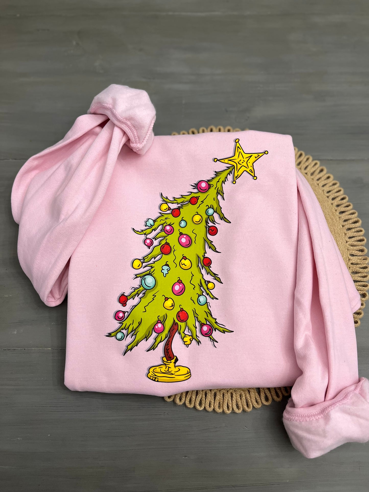 Christmas tree mean guy sweatshirt