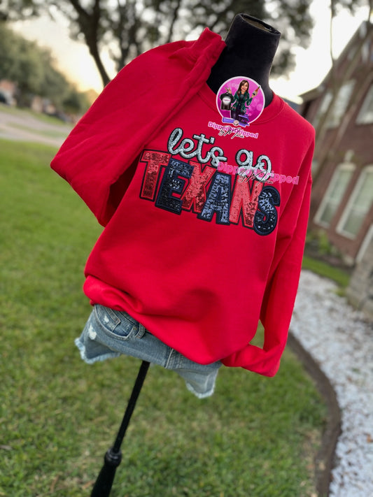 Chenille let’s go Texans sweatshirt