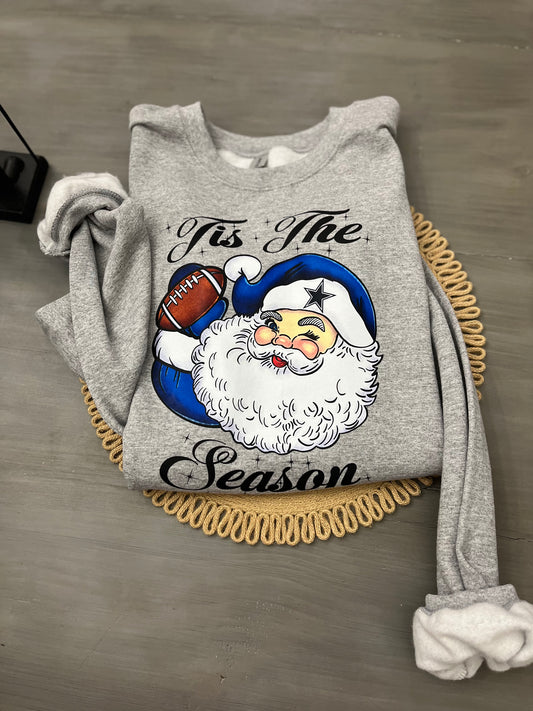 Tis the season football Santa cowboys