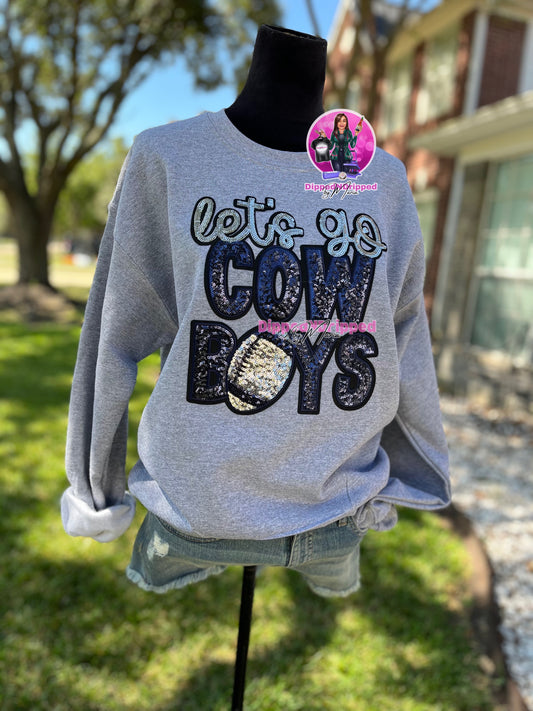 Let’s go cowboys chenille patch sweatshirt