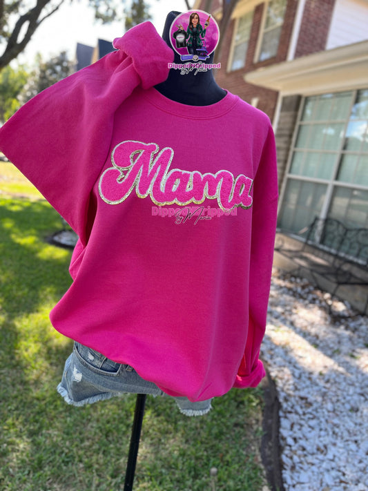 Mama chenille patch sweatshirt